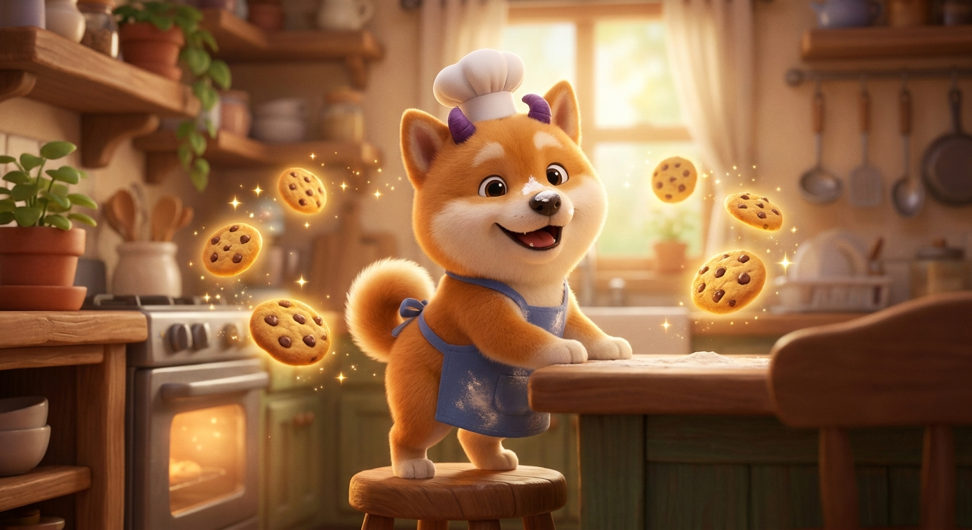 Bulldoge baking cookies